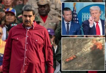 Extraño momento en que el loco tirano venezolano Maduro blande su ESPADA después de que Trump califica a su régimen de terrorista del cártel de la droga