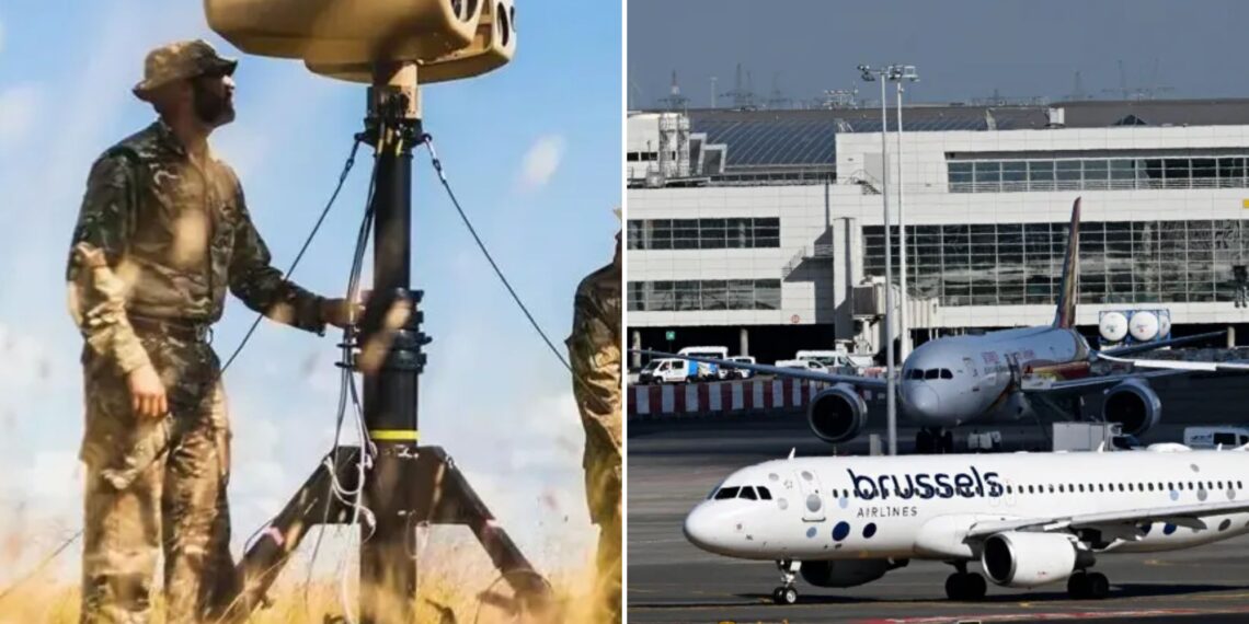 Un collage de imágenes que contiene 2 imágenes, la imagen 1 muestra NINTCHDBPICT001037431112, la imagen 2 muestra ARCHIVOS-BÉLGICA-TRANSPORTE-AVIACIÓN-DRONES