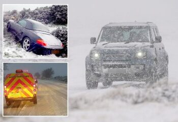 Imágenes impactantes muestran una isla de vacaciones española generalmente bañada por el sol bajo un manto BLANCO después de una extraña tormenta
