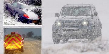 Imágenes impactantes muestran una isla de vacaciones española generalmente bañada por el sol bajo un manto BLANCO después de una extraña tormenta