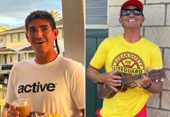 Impactante momento en que un gran tiburón blanco arrastra a un surfista bajo las olas quitándole un trozo de su tabla en un ataque aterrador