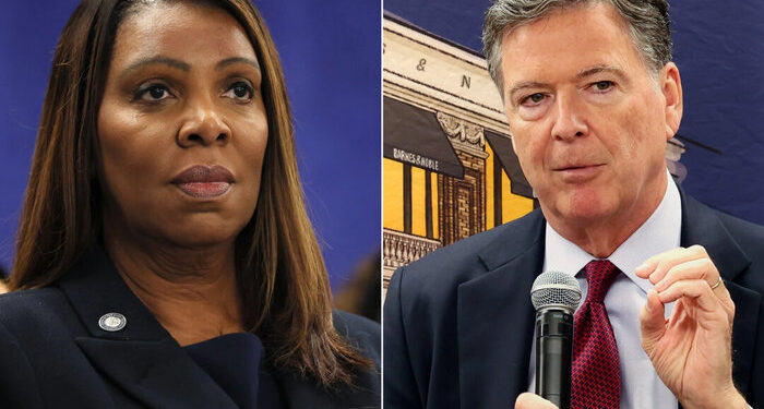 Juez federal desestima las acusaciones contra James Comey y Letitia James