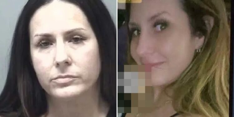 Un collage de imágenes que contiene 2 imágenes. La imagen 1 muestra NINTCHDBPICT001036549444. La imagen 2 muestra a Robyn Polston, una mujer identificada en un "Crimen verdadero y noticias" ilustración, está involucrado en un caso de presunto abuso