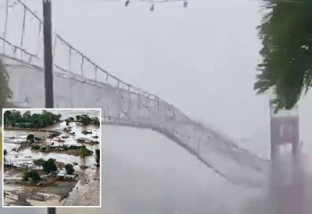 Momento asombroso: un puente de 2.500 pies colapsa en una nube de polvo apenas MESES después de su apertura en China