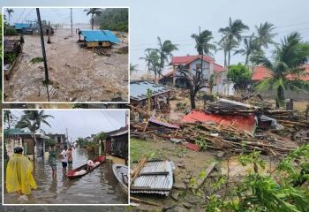 Momento aterrador: un súper tifón sacude un puente como si estuviera hecho de papel mientras la tormenta mata a 8 personas y desplaza a 1,4 millones en Filipinas