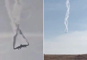 Momento de terror: el avión privado que transportaba al ministro del gobierno se quema después de estrellarse al final de la pista mientras el clip captura el error de aterrizaje