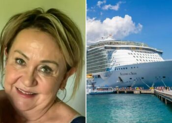 Un collage de imágenes que contiene 2 imágenes, la imagen 1 muestra Allure of the Seas en Málaga, la imagen 2 muestra Universal Music AI Deal