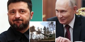 "Bolas de acero" momento en que Zelensky aparece en una ciudad en primera línea de guerra