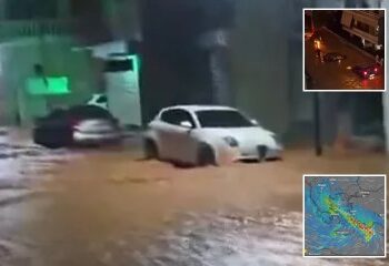 Chipre inundado por inundaciones mientras la tormenta azota la isla de vacaciones dejando las calles bajo el agua y los automóviles flotando