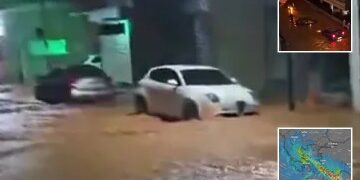 Chipre inundado por inundaciones mientras la tormenta azota la isla de vacaciones dejando las calles bajo el agua y los automóviles flotando
