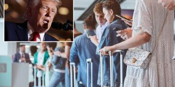 Extraño momento en que Trump es golpeado con la puerta del baño del Air Force One por un personal torpe