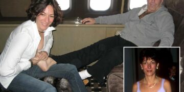 Un collage de imágenes que contiene 2 imágenes, la imagen 1 muestra ARCHIVOS-POLÍTICA-ESTADOUNIDENSE-TRUMP-EPSTEIN, la imagen 2 muestra el retrato de Ghislaine Maxwell