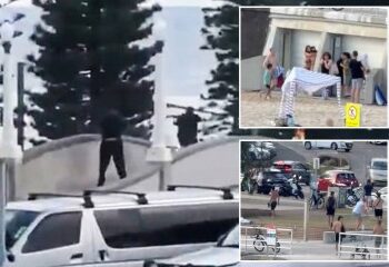 Increíble momento en que un valiente espectador ataca al pistolero de Bondi Beach después de un tiroteo masivo