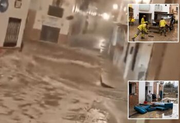 Momento de la tromba marina TORNADO destroza el paseo marítimo español dañando barcos y cafeterías