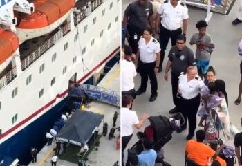 Momento de terror: cuatro hombres se aferran a un bote a pocos metros de una presa de 130 pies mientras los rescatistas corren contra el tiempo para salvarlos