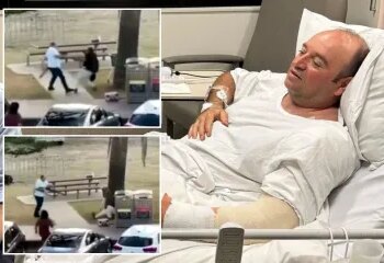 Momento horrible: una pareja de transeúntes héroes intenta desesperadamente desarmar al pistolero de Bondi