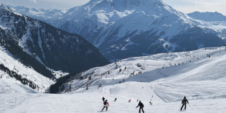 Pista de esquí alpino en Francia.