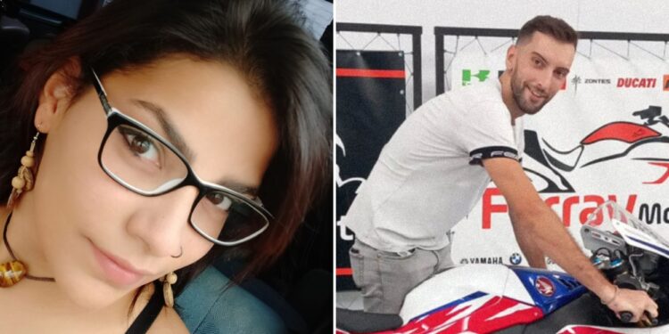 Un collage de imágenes que contiene 2 imágenes. La imagen 1 muestra una pareja joven muerta en accidentes de motocicleta separados con horas de diferencia. La imagen 2 muestra una pareja joven muerta en accidentes de motocicleta separados con horas de diferencia.