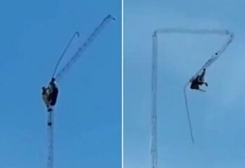 Aterrador momento en el que un paquete explota en la recepción del apartamento justo después de ser entregado al escritorio y dos heridos