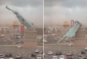 La alarma de "riesgo extraordinario" sonó cuando una tormenta azotó un lugar turístico británico con ríos desbordados y calles inundadas