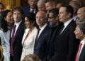 Invitados como Mark Zuckerberg, Lauren Sanchez, Jeff Bezos, Sundar Pichai y Elon Musk asisten a la toma de posesión de Donald Trump en la Rotonda del Capitolio de EE. UU. el 20 de enero de 2025 en Washington, DC.