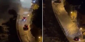 Momento de infarto: un parapente se hunde en el mar después de perder el control a 500 pies en el aire frente a los horrorizados bañistas