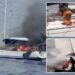 Momento dramático: un yate de lujo explota en una bola de fuego, lo que obliga al capitán y a la tripulación a saltar al mar mientras el barco se quema hasta convertirse en cenizas.