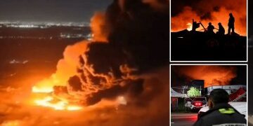 Momento en el que un hombre queda inconsciente al caerle un cristal en la cabeza