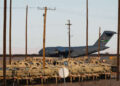 Un Boeing C-17 de la Fuerza Aérea de los Estados Unidos utilizado para vuelos de deportación en el aeródromo del ejército de Biggs en Fort Bliss, El Paso, Texas, el 13 de febrero de 2025.