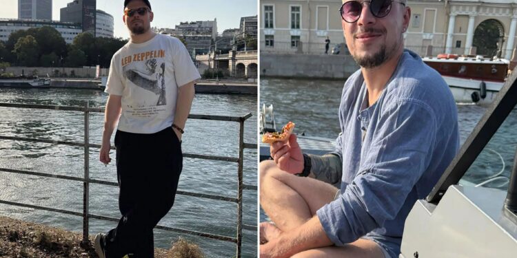 Un collage de imágenes que contiene 2 imágenes. La imagen 1 muestra a un periodista ruso exiliado, Yevgeny Safronov, de 38 años, que