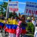 La gente reacciona a la noticia de la captura del presidente venezolano Nicolás Maduro, luego de las acciones militares estadounidenses en Venezuela durante el fin de semana, en Doral, Florida, cerca de Miami, el 3 de enero de 2026. (Giorgio Viera/AFP vía Getty Images)