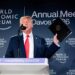 El presidente Donald Trump habla durante una recepción para líderes empresariales en la reunión anual del Foro Económico Mundial (FEM) en Davos, Suiza, el 21 de enero de 2026. (Chip Somodevilla/Getty Images)