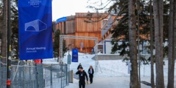 Preparativos antes del Foro Económico Mundial (FEM), en Davos