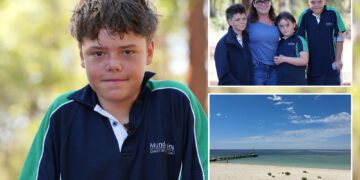 Un collage de imágenes que contiene 3 imágenes, la imagen 1 muestra al nadador de Australia, la imagen 2 muestra al nadador de Australia, la imagen 3 muestra AUSTRALIA-OCEAN-RESCUE