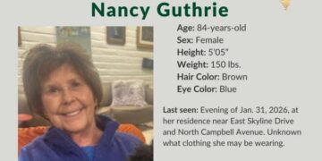 Apelación de persona desaparecida del Departamento del Sheriff del Condado de Pima para Nancy Guthrie en una publicación del 2 de febrero en X. (Cortesía del Departamento del Sheriff del Condado de Pima)