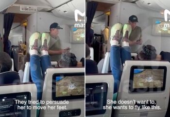 Impactante momento en que un hombre queda derribado después de ser golpeado por una silla voladora afuera de un club de striptease mientras lo expulsaban del lugar.