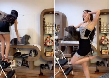 Un collage de imágenes que contiene 2 imágenes. La imagen 1 muestra al influencer