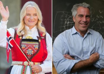 Un collage de imágenes que contiene 2 imágenes, la imagen 1 muestra ARCHIVOS-NORUEGA-US-ROYALS-CRIME-EPSTEIN, la imagen 2 muestra a Jeffrey Epstein