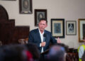 Peter Thiel speaks at The Cambridge Union on May 8, 2024, in Cambridge, Cambridgeshire, England.