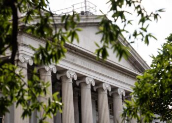 El Departamento del Tesoro de Estados Unidos en Washington el 8 de agosto de 2025. (Madalina Kilroy/The Epoch Times)