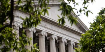 El Departamento del Tesoro de Estados Unidos en Washington el 8 de agosto de 2025. (Madalina Kilroy/The Epoch Times)