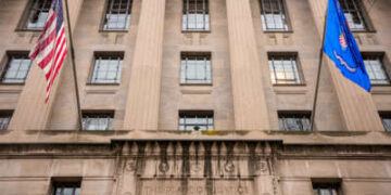 El edificio del Departamento de Justicia Robert F. Kennedy el 19 de diciembre de 2025, en Washington, DC