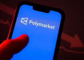 El logotipo de Polymarket visto en un teléfono inteligente.