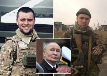 Un collage de imágenes que contiene 3 imágenes. La imagen 1 muestra a Yegor Guzenko enviado a un 'asalto de carne'. La imagen 2 muestra a Yegor Guzenko enviado a un 'asalto de carne'. La imagen 3 muestra a Rusia celebrando el Día de la Victoria en Moscú.