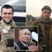 Un collage de imágenes que contiene 3 imágenes. La imagen 1 muestra a Yegor Guzenko enviado a un 'asalto de carne'. La imagen 2 muestra a Yegor Guzenko enviado a un 'asalto de carne'. La imagen 3 muestra a Rusia celebrando el Día de la Victoria en Moscú.